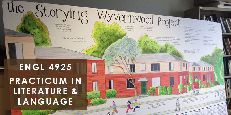 photo of banner for wyvernwood program with notes written on it