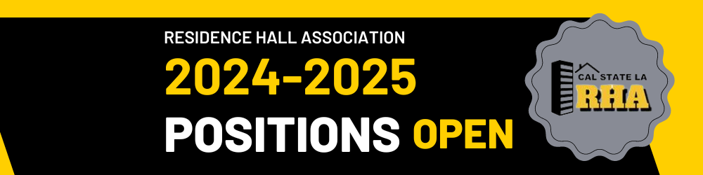 Residence Hall Association. 2024-2025 Positions Open. RHA. 