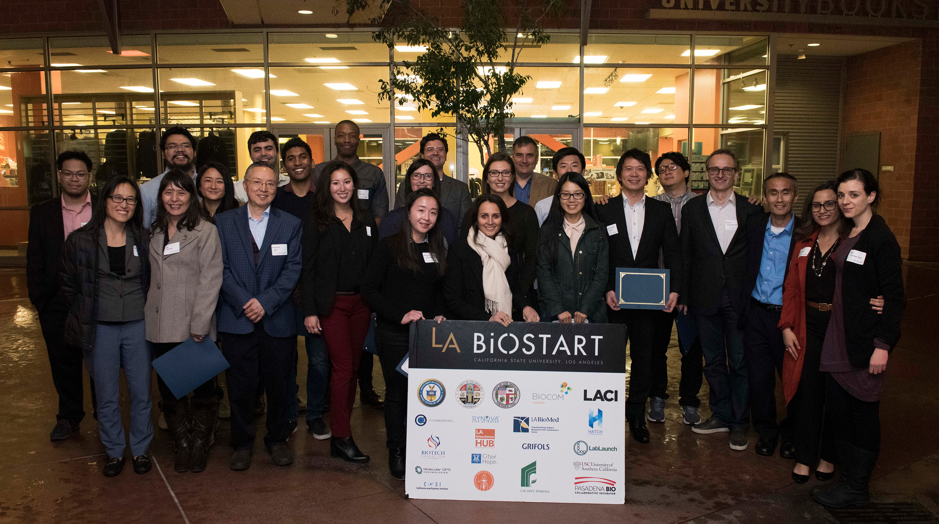 Members of the fourth class of Cal State LA BioStart fellows at the Feb. 13 event. 