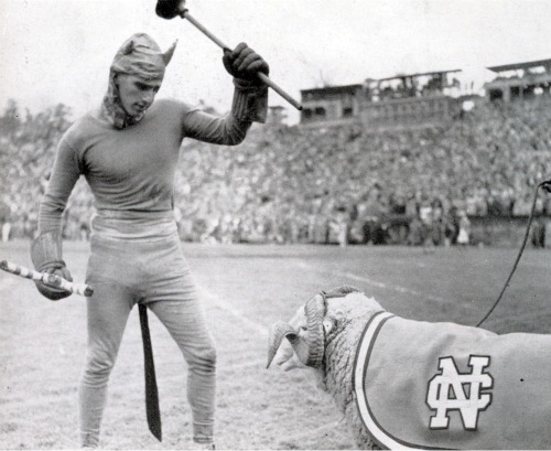 Duke and UNC Mascots at a 1957 sporting contest