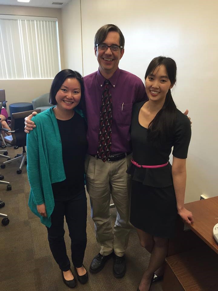 Jennie Wong (left), Dr. Rich Maddox, Director of EEP, and Jillian Kwong (right) 