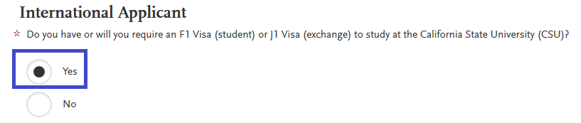 International Applicant Status question in Extended Profile