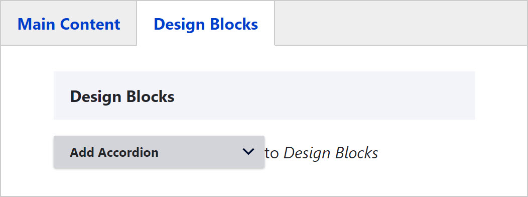 Design Blocks tab