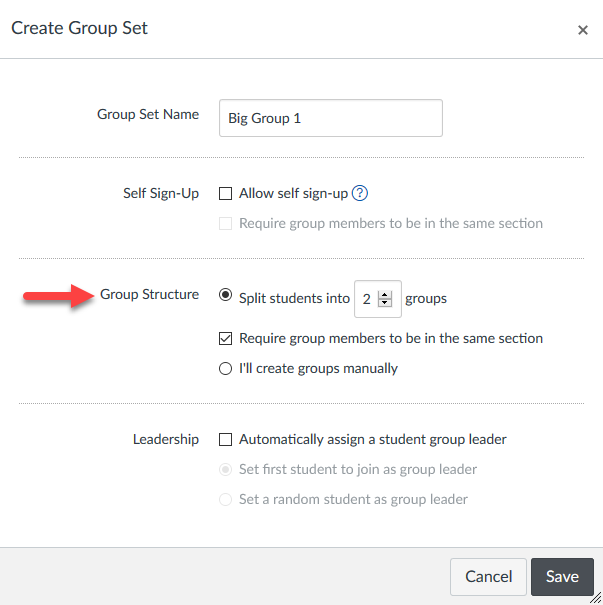 Assigning students automatically to a group