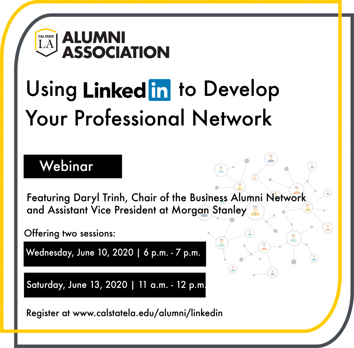 LinkedIn Webinar Alumni Association presents Using your LinkedIn to Develop your Professional Network