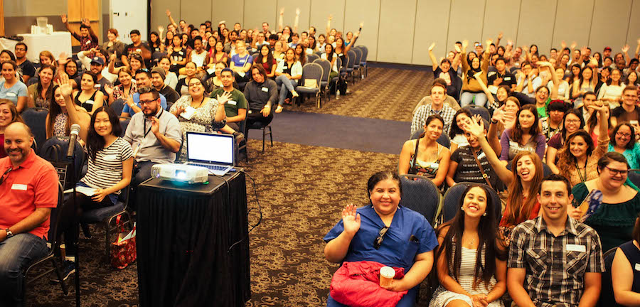 View from audience at New Graduate Student Orientation