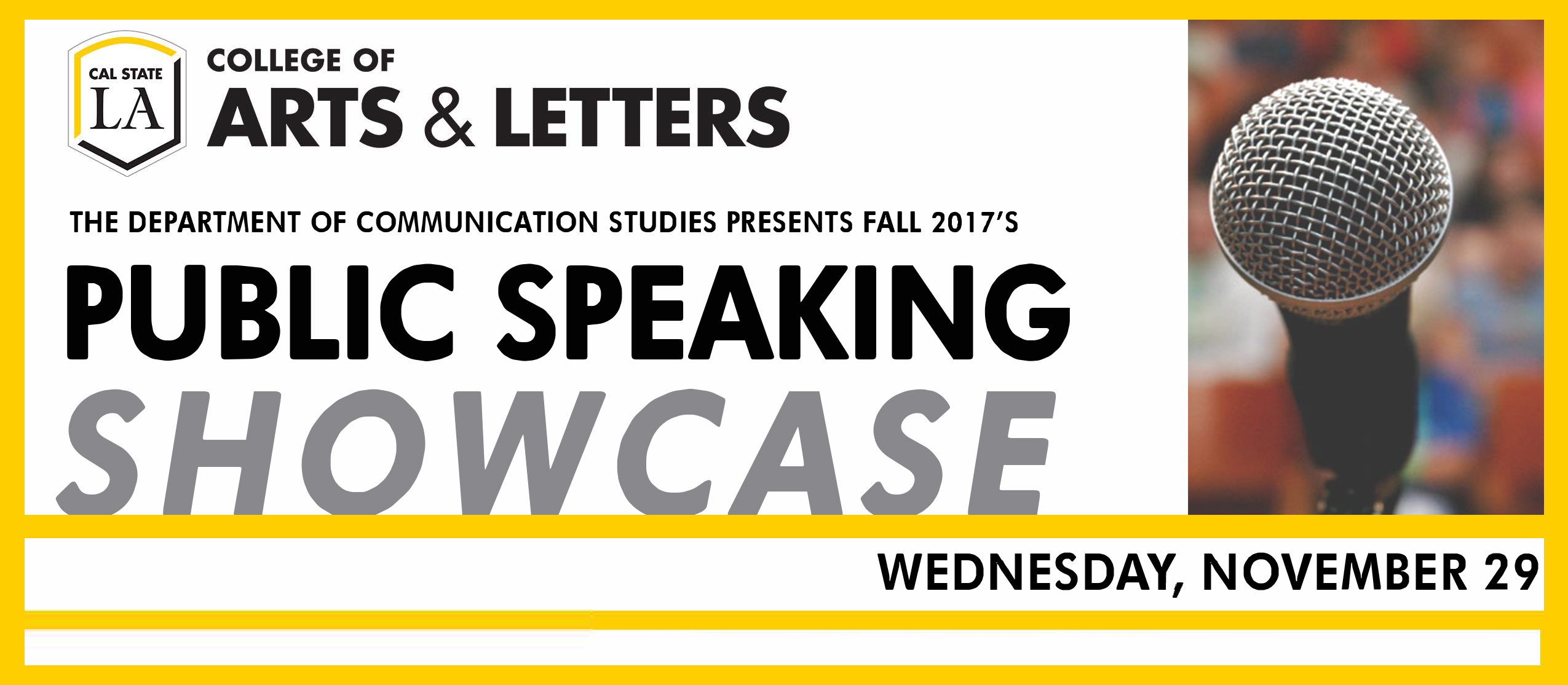 Nov. 29 - Public Speaking Showcase