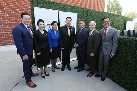 Dignitaries at the College of Health and Human Services dedication ceremony at Cal State LA.