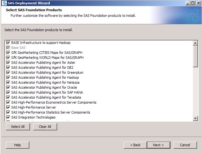 Select SAS Foundation Products Screen of the SAS Deployment Wizard