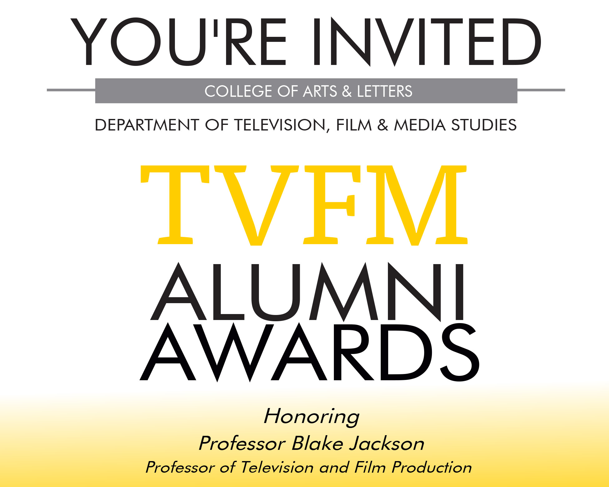 You're Invited to the TVFM Alumni Awards