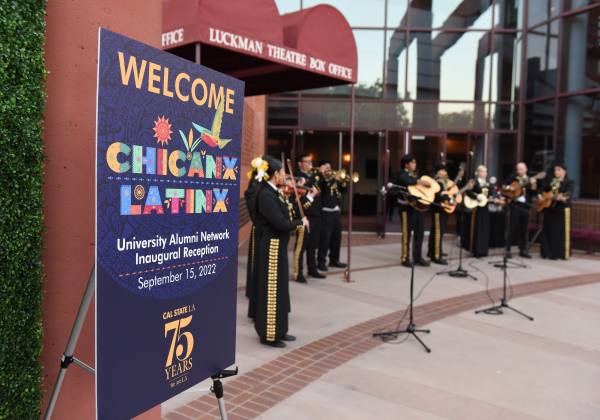 The Cal State LA Mariachi Ensemble performing at the inaugural reception of the Chicanx Latinx University Alumni Network