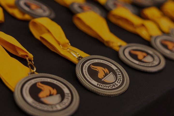 medallions on black cloth