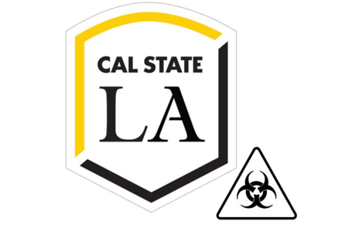 Cal State LA logo with biohazard icon