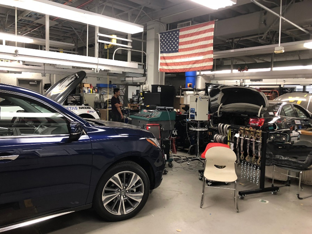 Cars and equipment in the Transportation and Power Lab