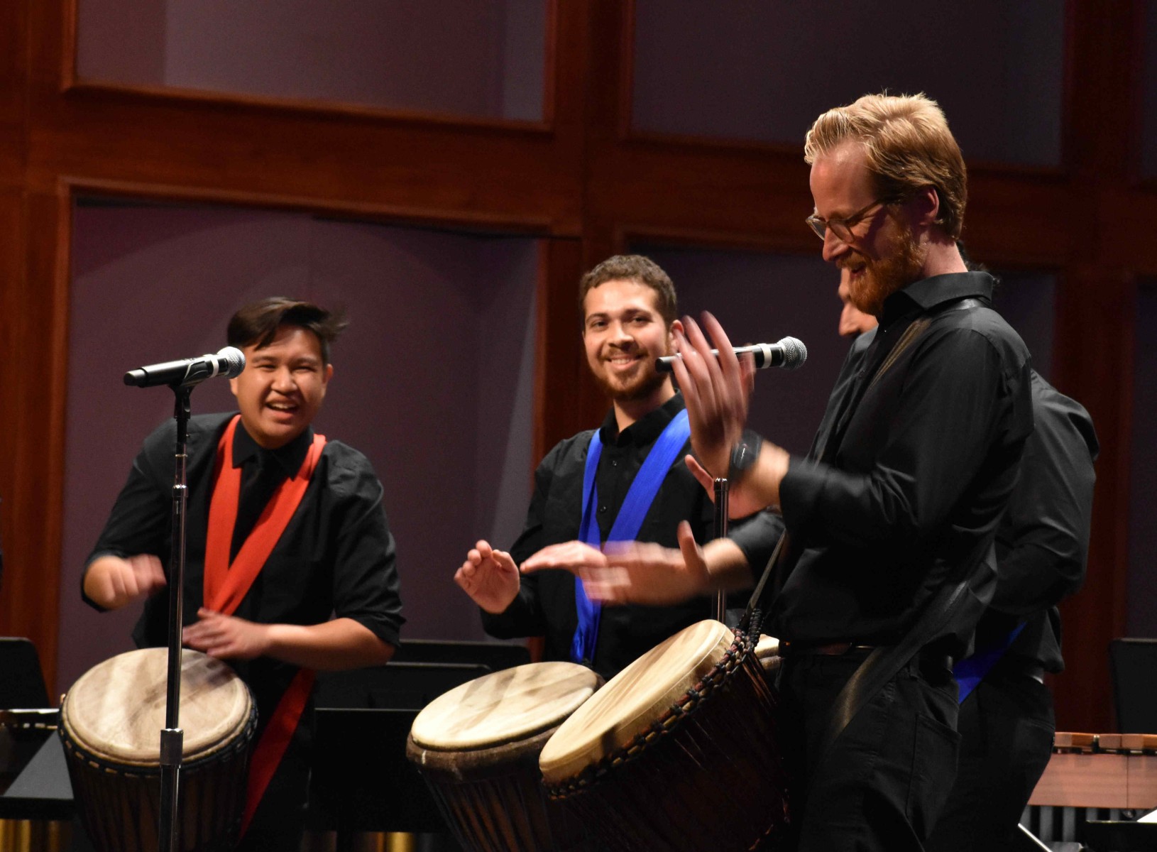 Dr. Adam Snow leading the Percussion Ensemble