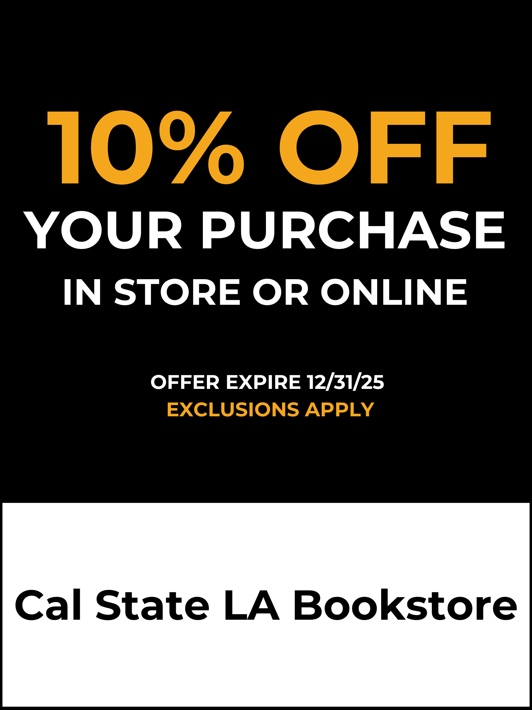 Grad Pack 2025 10% off Bookstore EXCLUSIONS APPLY