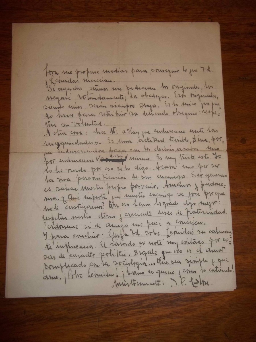 Carta que hace referencia a Leónidas Barletta 123
