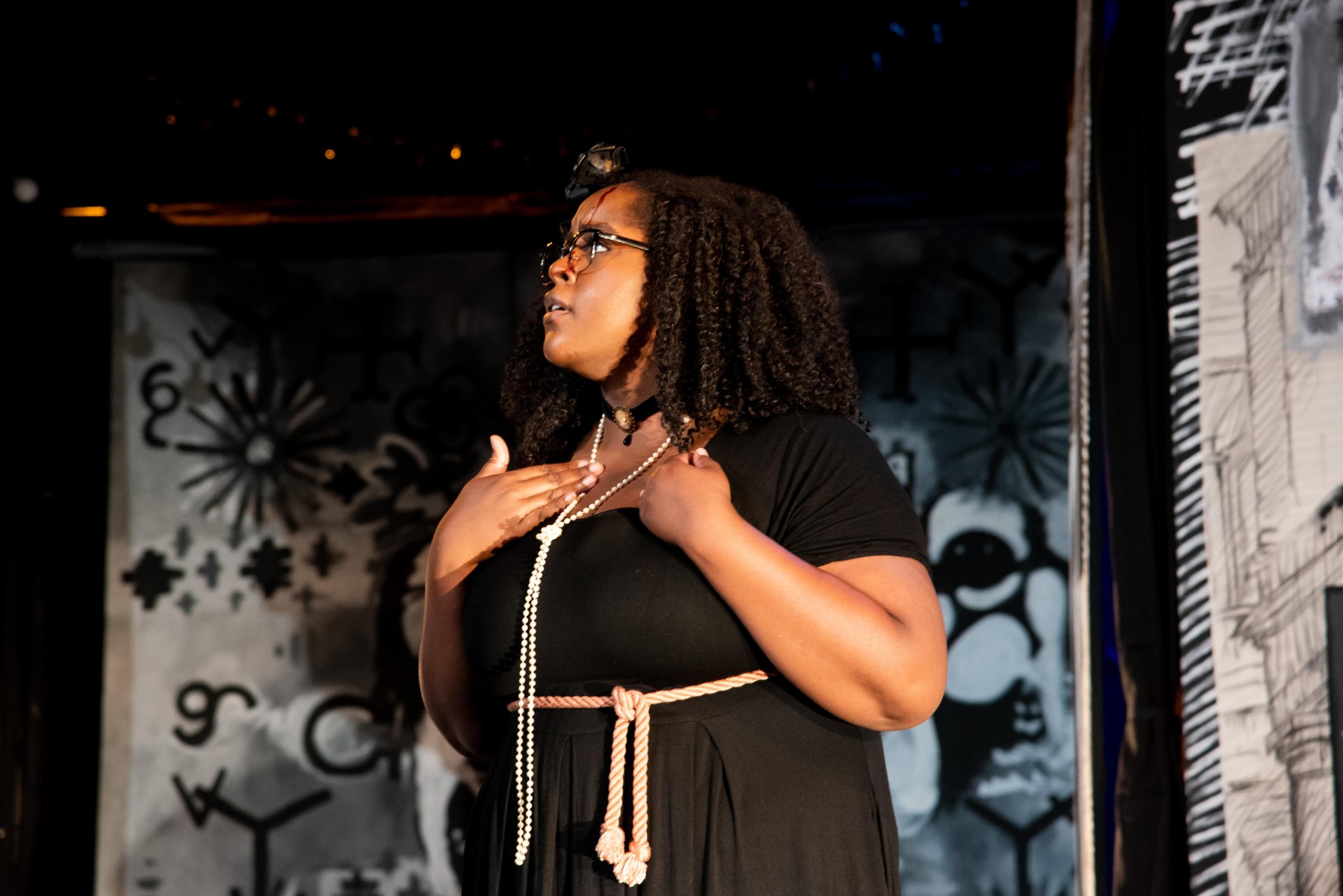 Te’Juana Johnson on stage in her role as Sarah. 