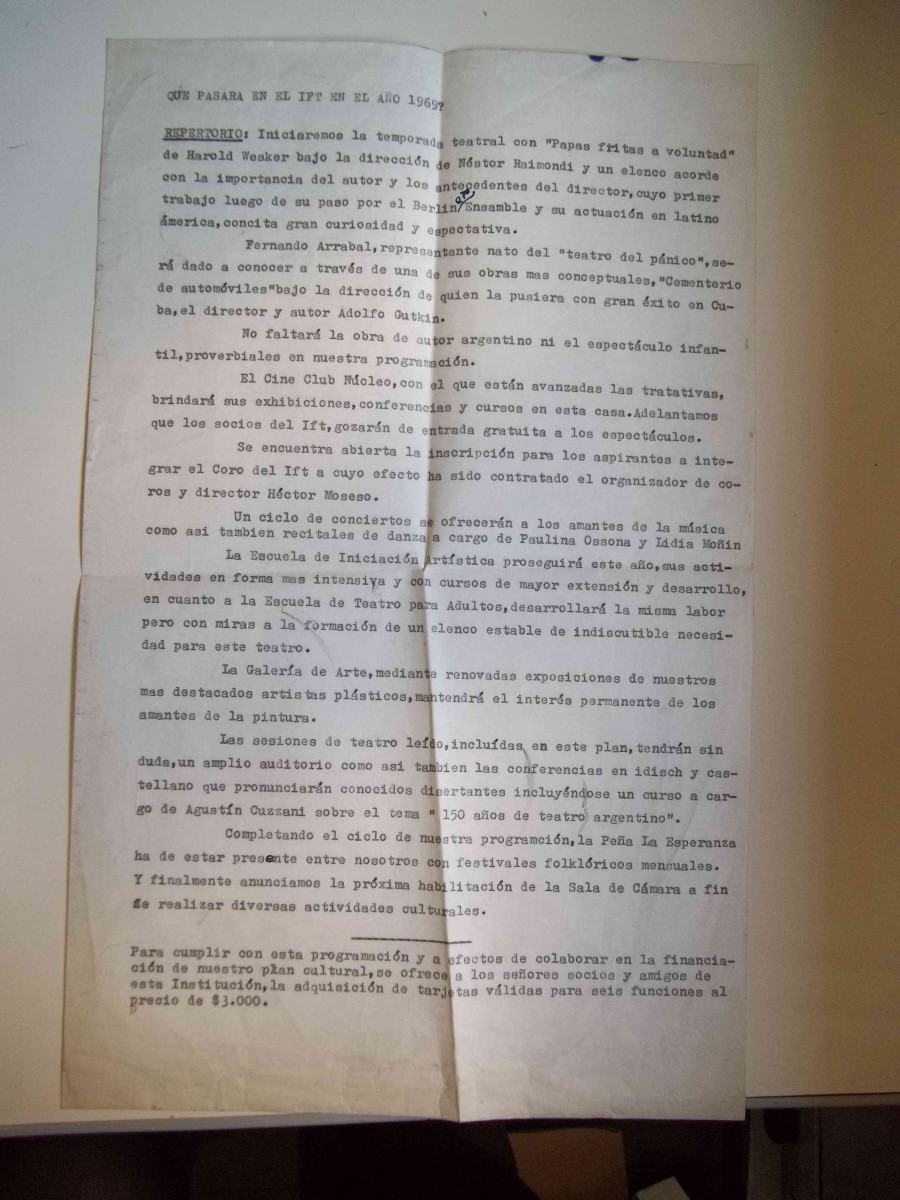 ¿Qué pasará en el IFT en el año 1969?