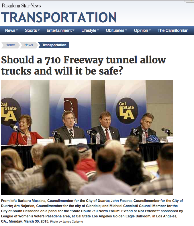 Pasadena Star-News article provided a thorough report about the #SR710NForum