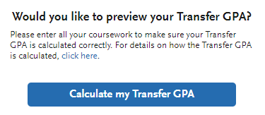 Click the Calculate my Transfer GPA button to display your GPA.