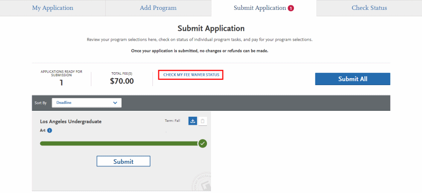 How to check application fee waiver eligiblity in Cal State Apply
