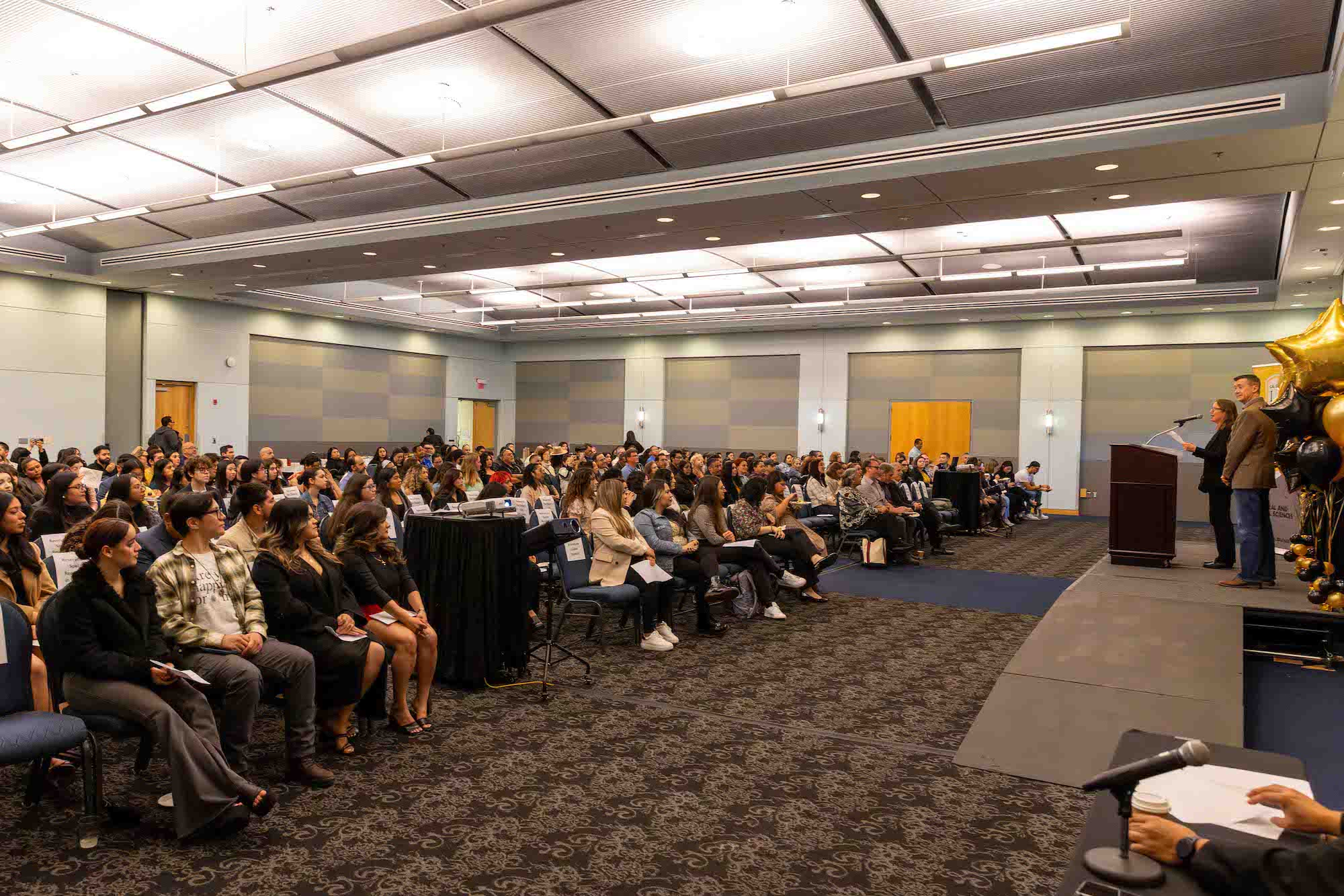 Golden Eagle Ballroom filled with students, family, faculty, and staff attending Honors Convocation