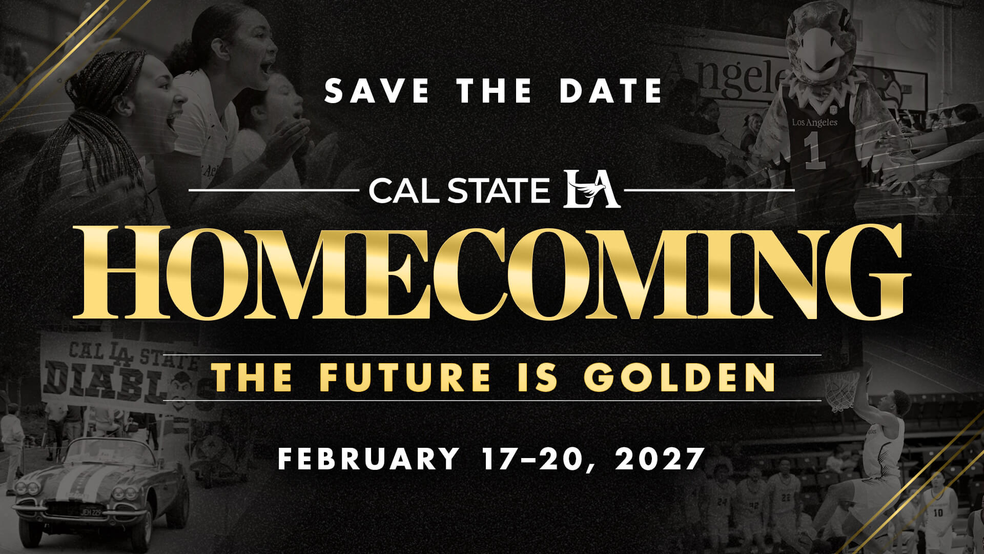 An image that is a Save The Date invitation for Homecoming 2026.