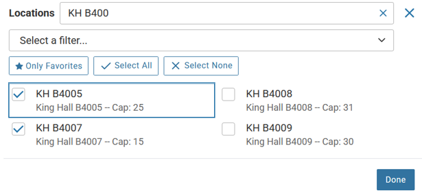 Locations Search results Showing Search phrase "KH B400" Returning results and checked "KH B4005" and "KH B4007"