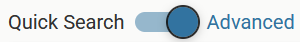 Quick Search switch to Advanced