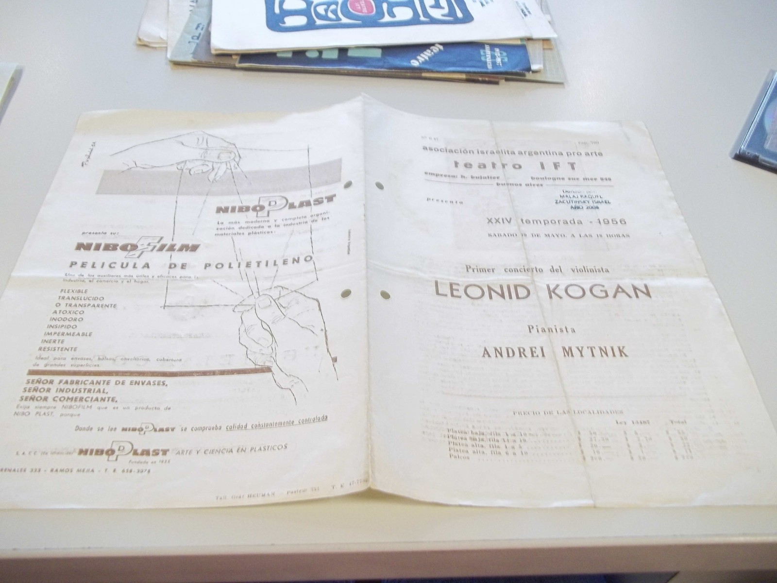 Primer concierto del violinista Leonid Kogan