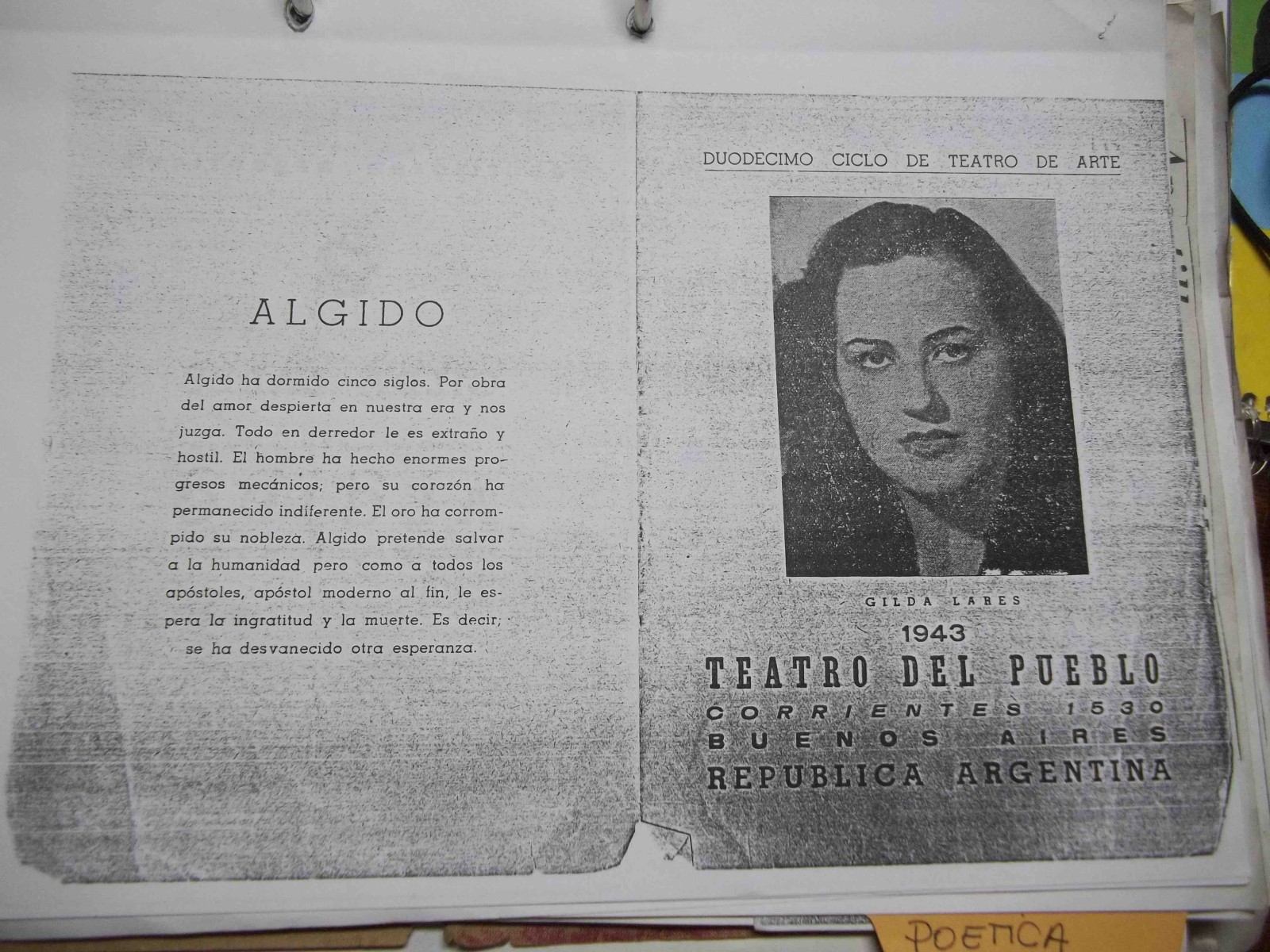 Teatro del Pueblo, Álgido, de Gilda Lares