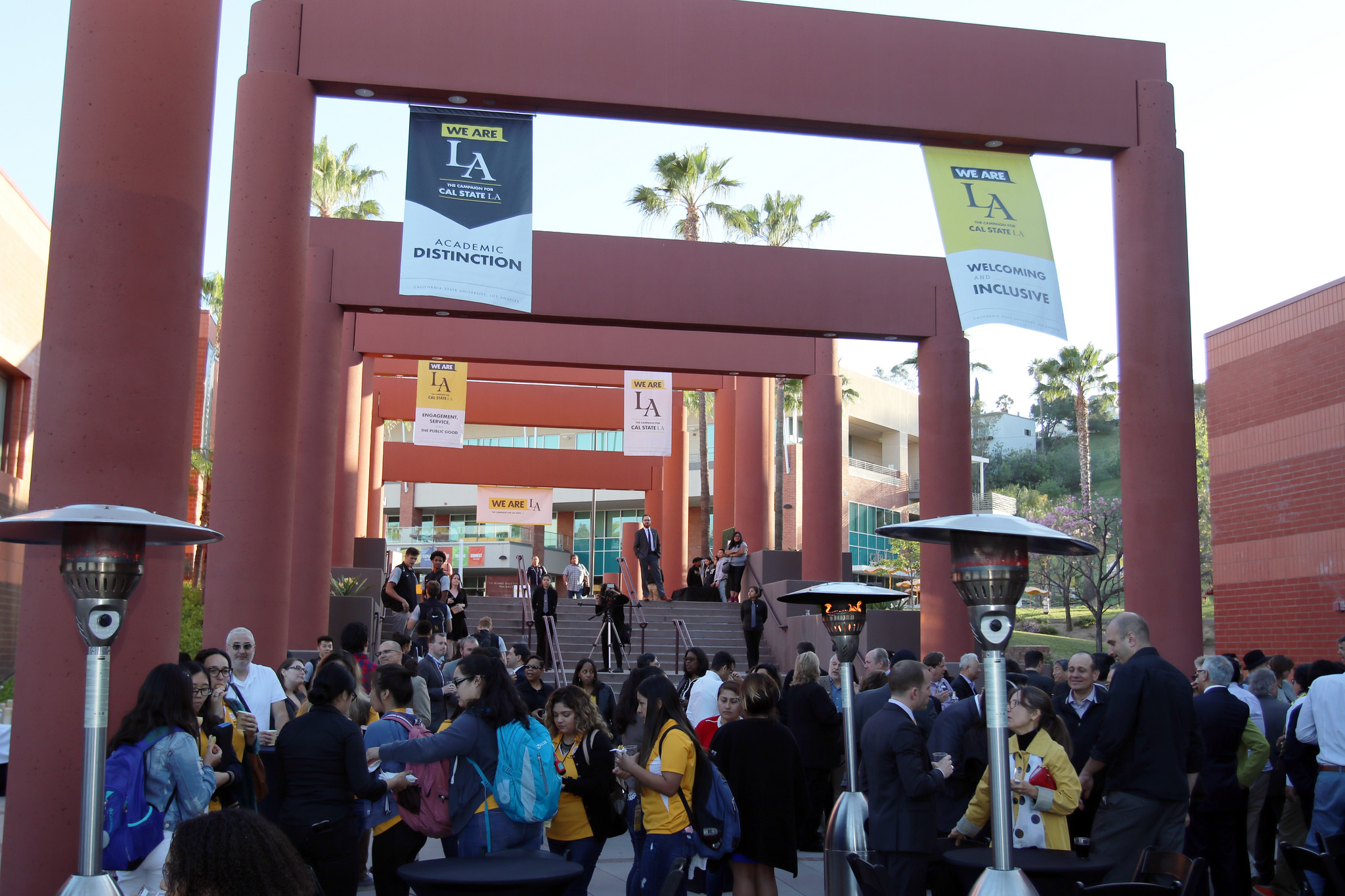 Hundreds mingle on the Street of the Arts outside the Luckman Fine Arts Complex.