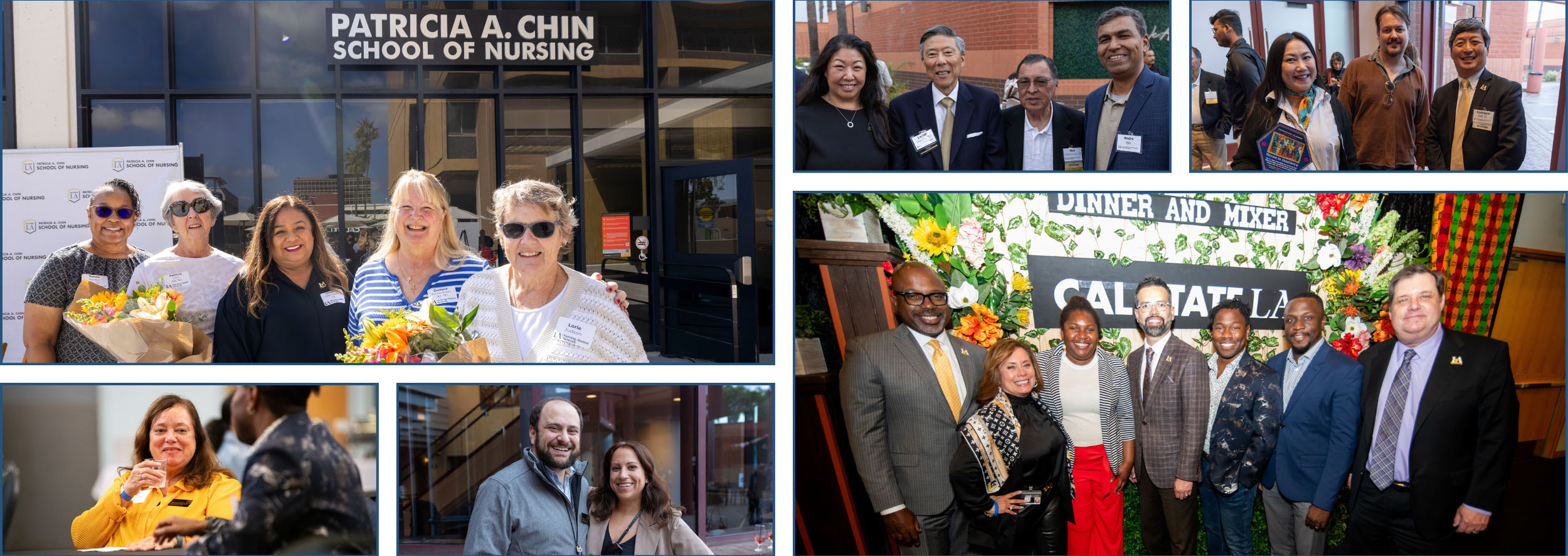 Collage of staff and faculty at various alumni network events