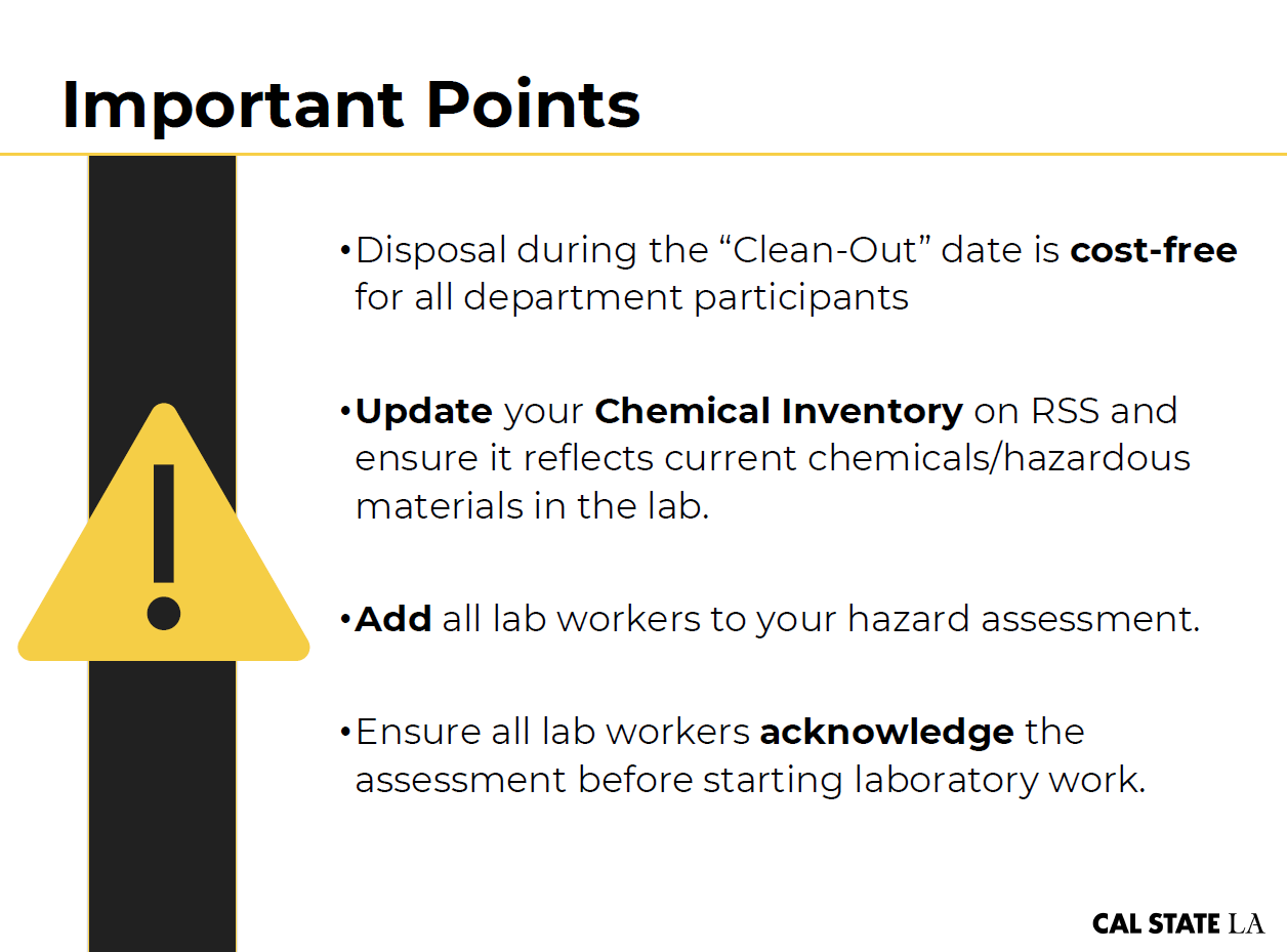 Chemical Clean Out Important Points