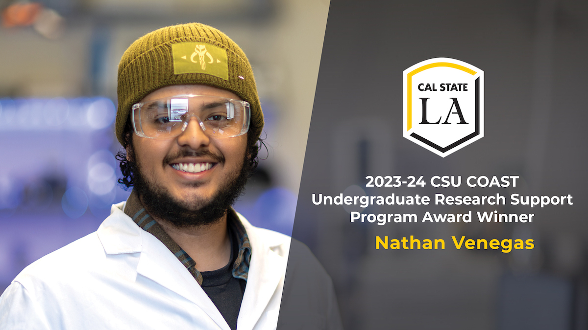 COAST Winner Nathan Venegas wearing a lab coat