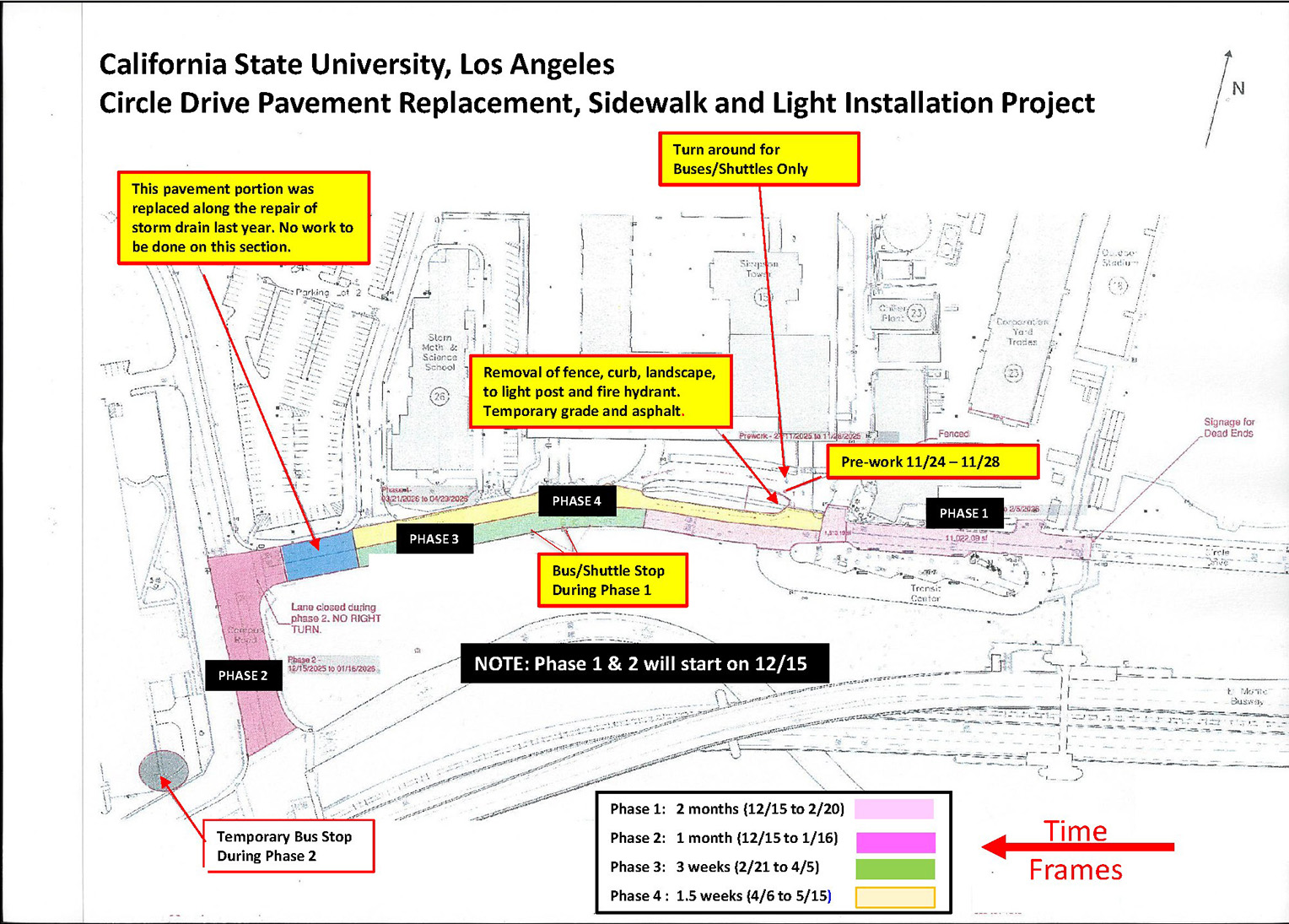 Circle Drive Closure Bus Detours