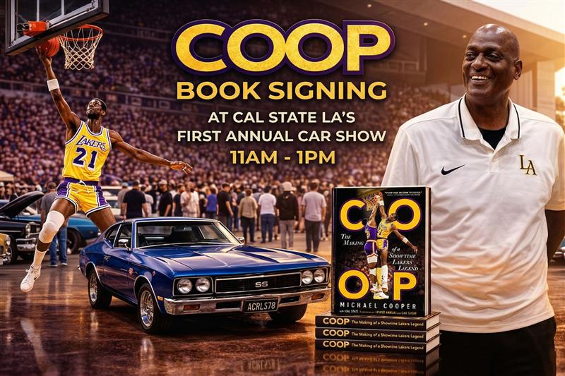 Michael Cooper book signing at Cal State LA Car Show from 11AM to 1PM