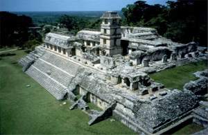 The palace of Palenque, a Maya city.