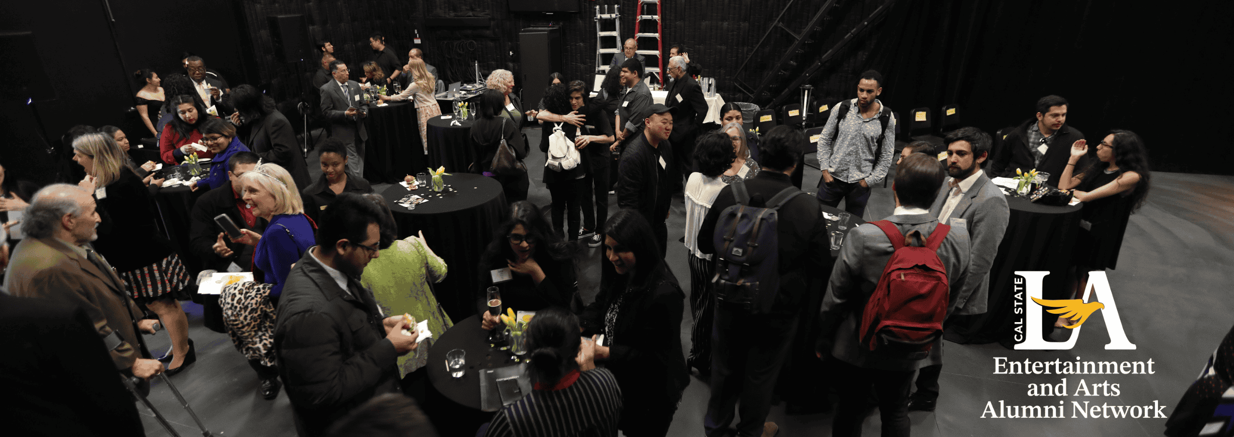 Large group of people socializing