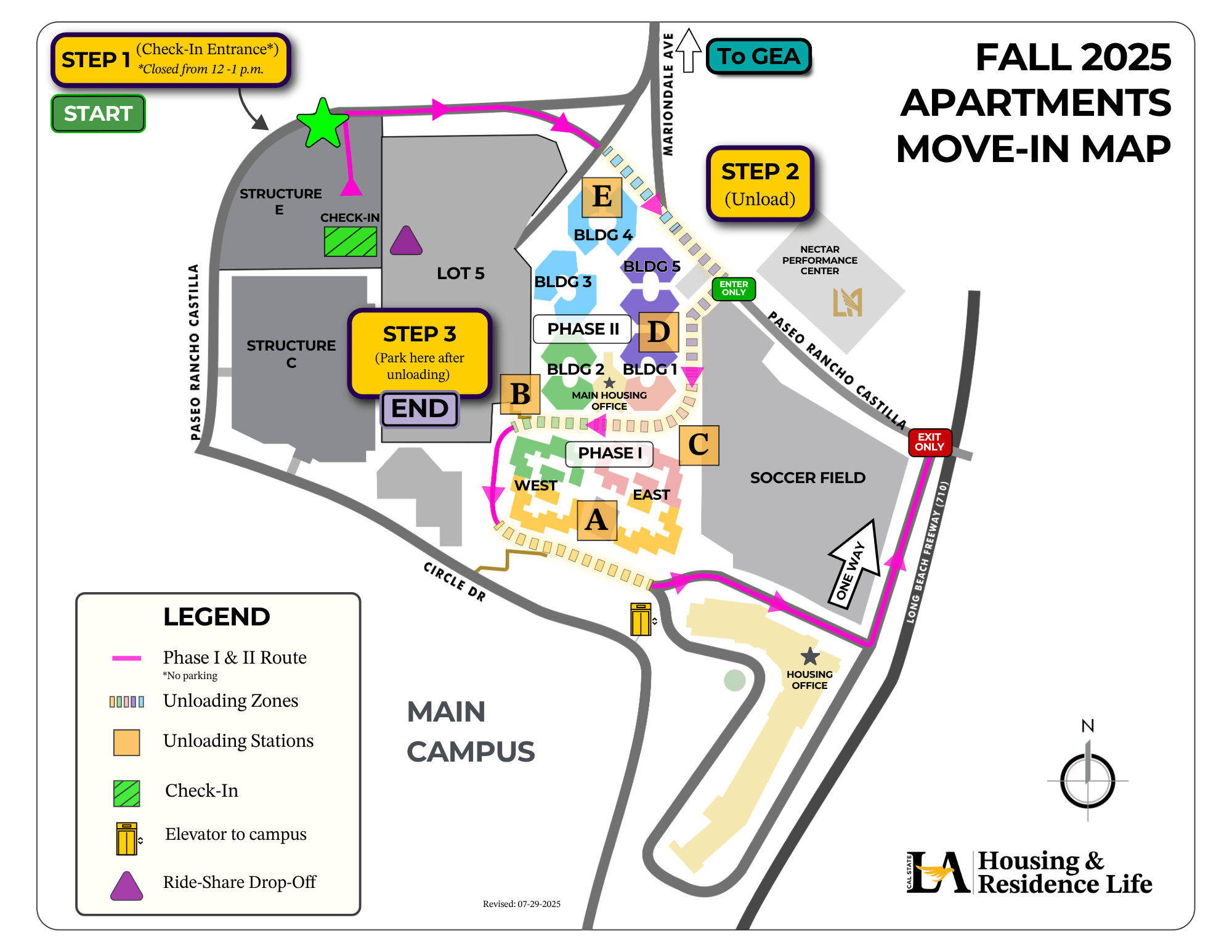 Cal State LA Apartments Fall 2025 Move-In Map.