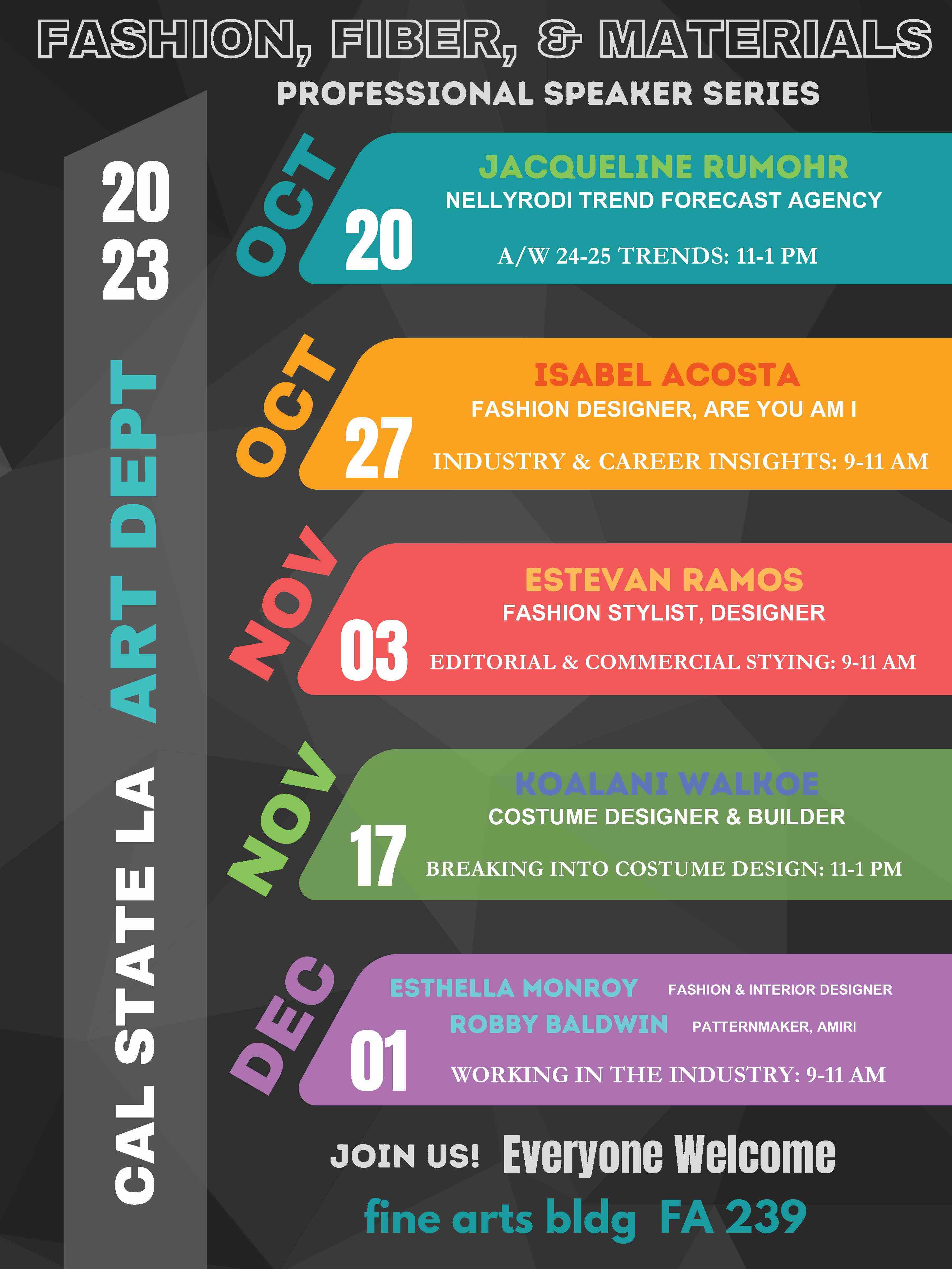 FASHION, FIBER, & MATERIALS Professional Speaker Series