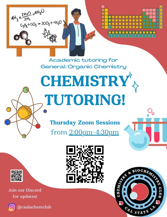 General Chemistry Tutoring Fall 2026 Flyer