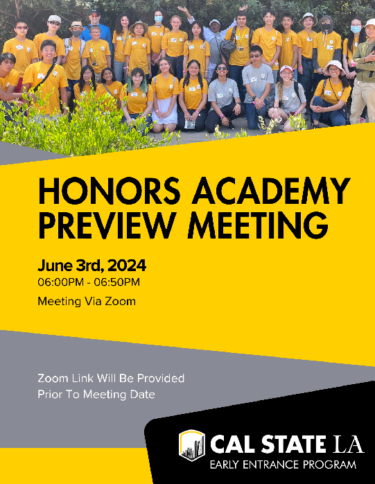 Flyer for honors academy meeting