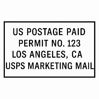 Example of our mailing indicia for marketing mail