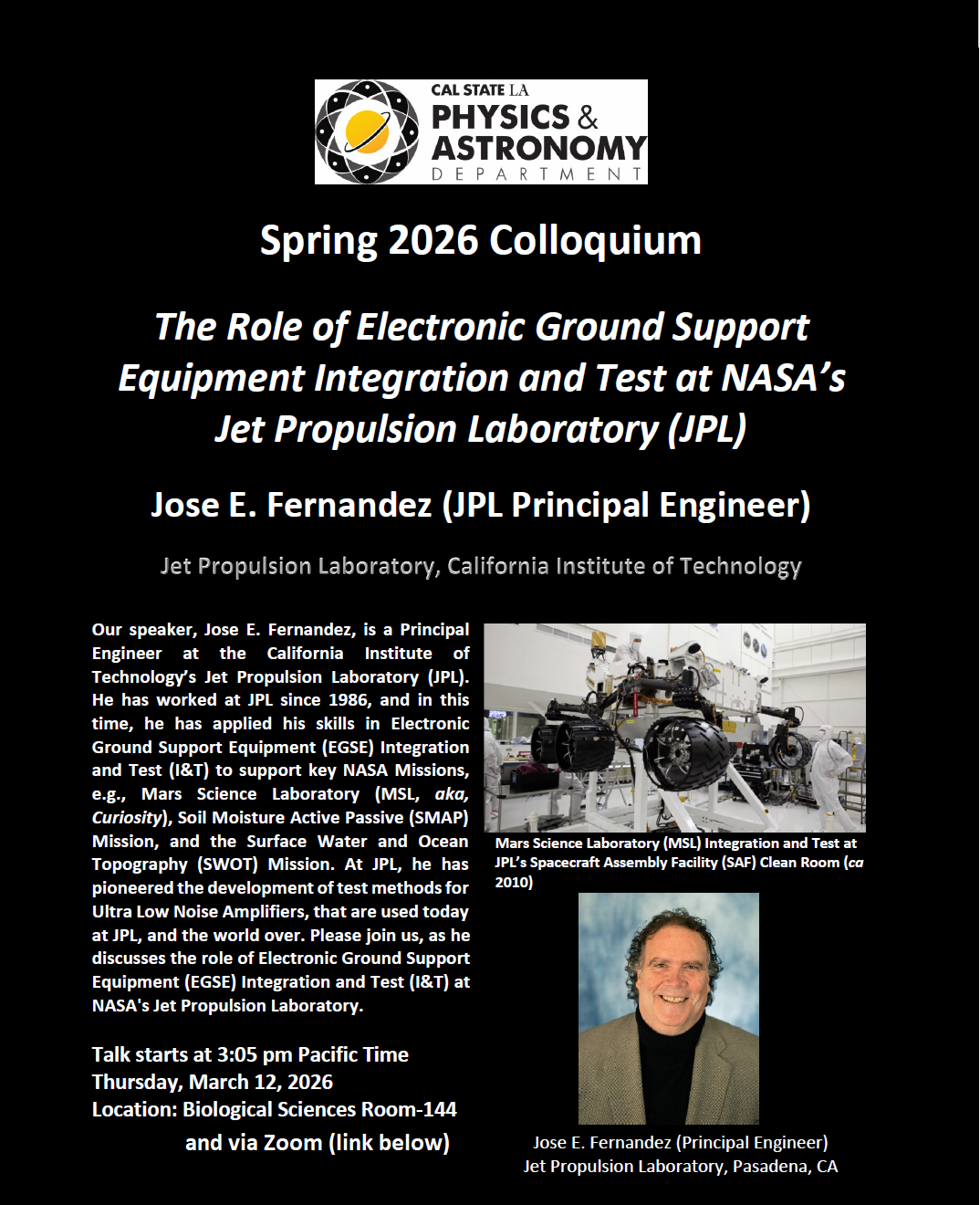 Jose E Fernandez Colloquium Flyer