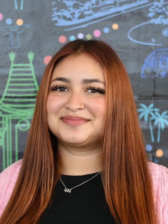 A person with straight, long hair.