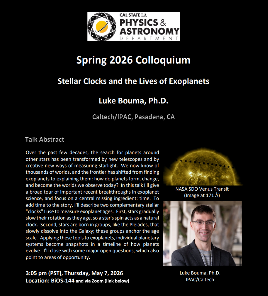 Luke Bouma Colloquium