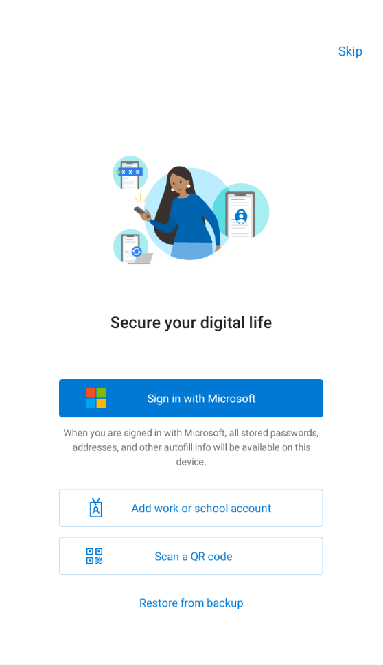 MS Authenticator Sign-In Page