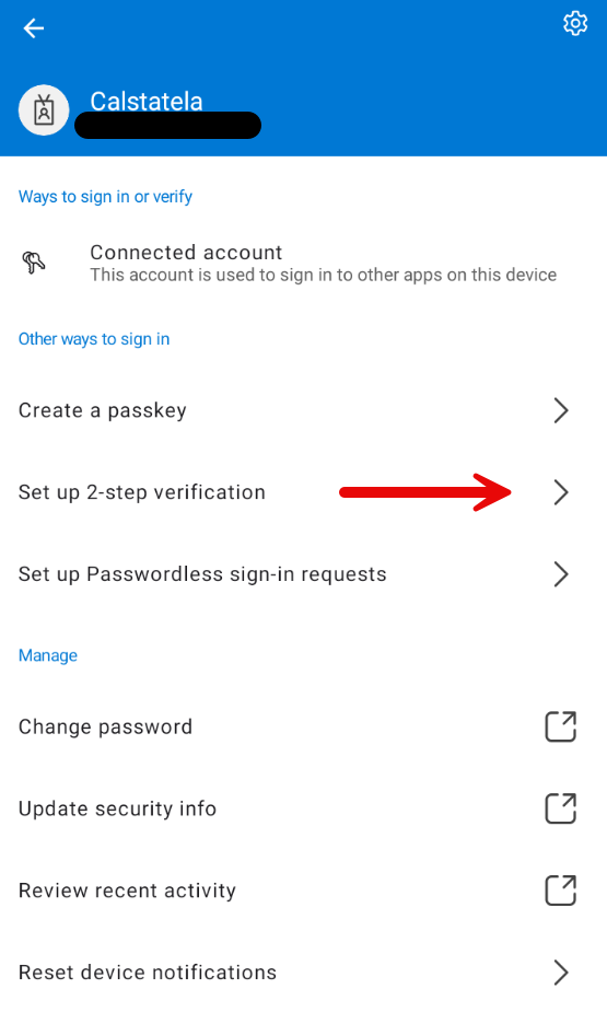 MS Authenticator no 2-step Verification